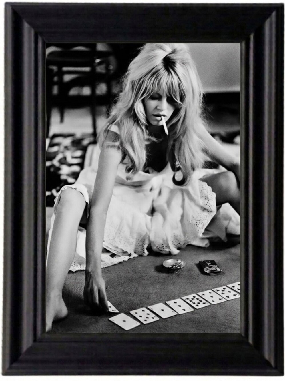 Brigitte Bardot 1965  Vintage Actress Smoking Poker Pin Up Beauty Hollywood  Art